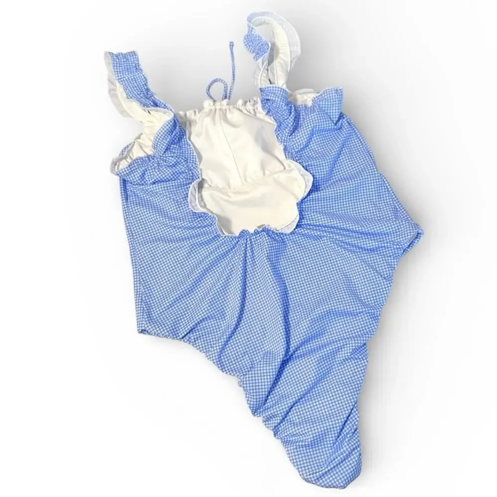 New Frankies‎ Bikini x VS Hampton One Piece Swimsuit Blue Gingham Sz XL
